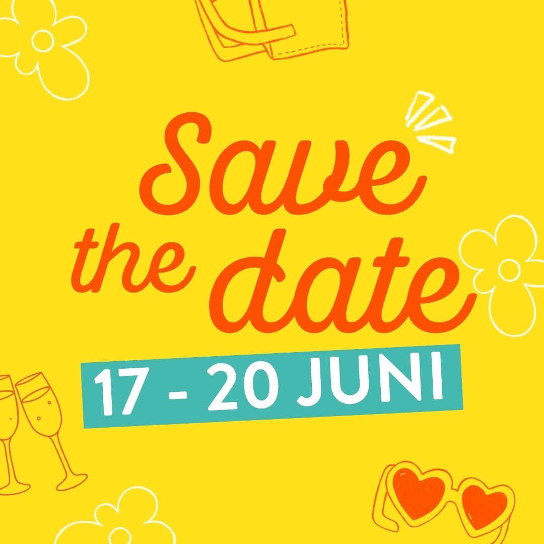 Save the date 17 - 20 juni met zomer-elementen